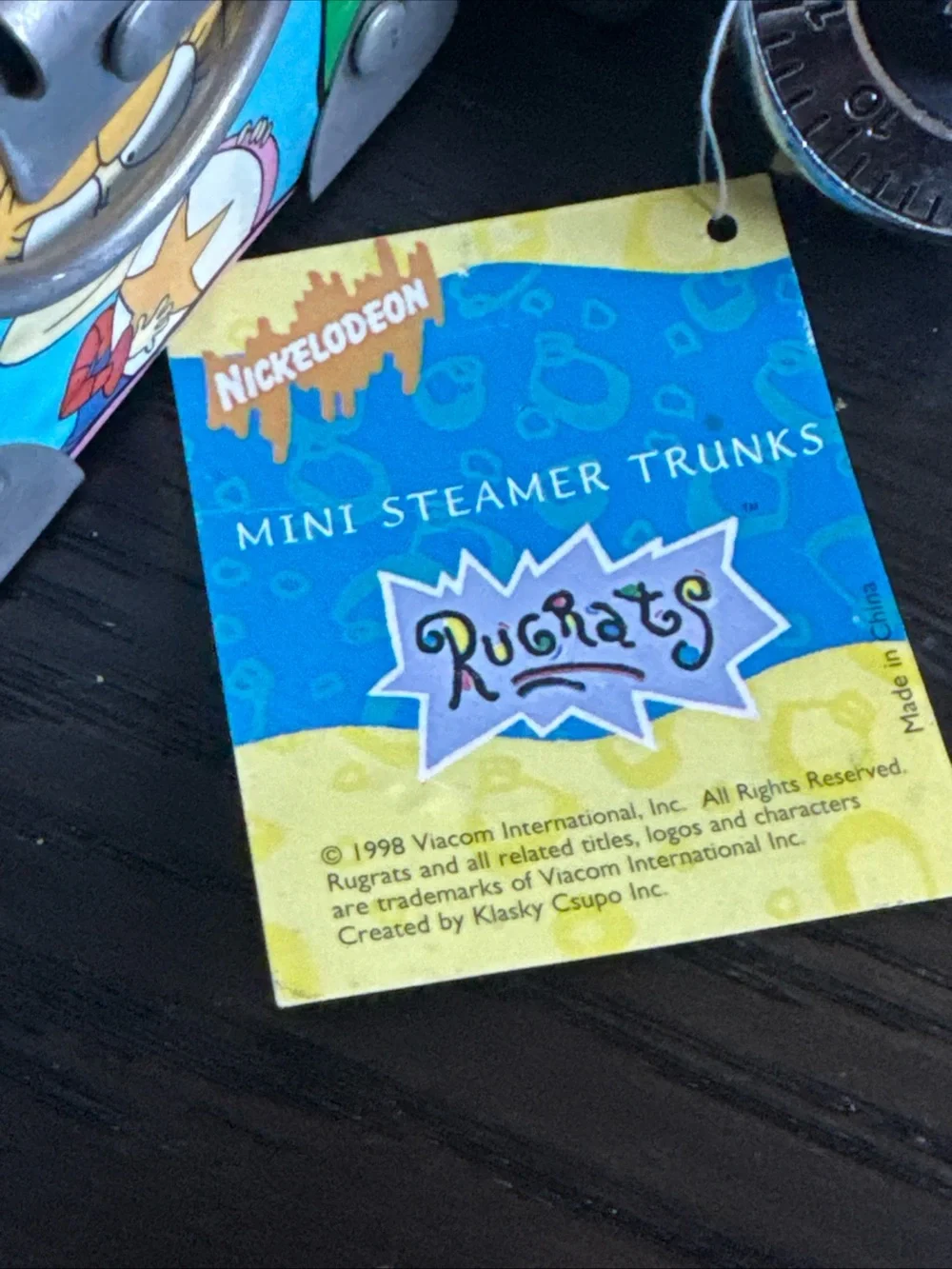 Rugrats Themed Colorful mini steamer, trunk, set - vintage 1998